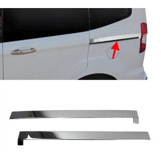 BAGUETTE GLISSIERE PORTE LATERALE -FORD TRANSIT COURIER-2014-AUJOURD'HUI-INOX CHROME 2 PIECES