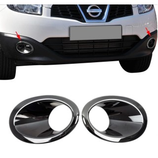 Entourage Anti Brouillard-NISSAN-QASHQAI-2010-2013 ABS CHROME 2 PIECES