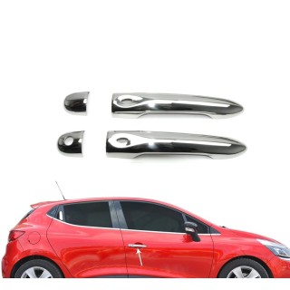Couvre Poignées Portes RENAULT CLIO 4 BERLINE 2012 2019 INOX 2 PORTES AVANT CAPTEUR - Access Auto 4x4