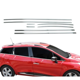 Baguette fenetre-RENAULT-CLIO-ESTATE-2012-2019 INOX CHROME 8 PIECES