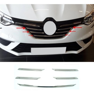 Element Grille Calandre-RENAULT-MEGANE-4-2016-AUJOURD'HUI INOX CHROME 5 PIECES