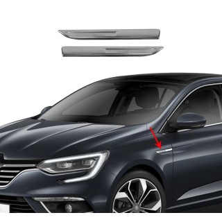 Baguette Aile-RENAULT-MEGANE-4-2016-AUJOIURD'HUI INOX CHROME 2 pieces