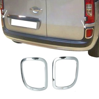 Entourage Catadioptre ARRIERE-RENAULT KANGOO-2008 -AUJOURD'HUI INOX CHROME 2 PIECES