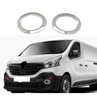 Entourage Anti Brouillard-RENAULT-TRAFIC-2014-2019-INOX CHROME 2 PIECES