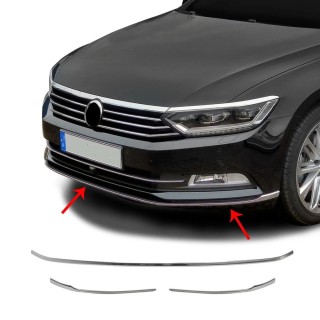 Element-Pare Choc AVANT-VOLKSWAGEN-PASSAT-2015-AUJOURD'HUI-INOX CHROME 3 PIECES