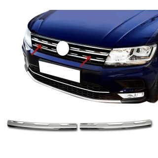 Element Grille Calandre-VOLKSWAGEN-TIGUAN-2017-AUJOURD'HUI-INOX CHROME 2 PIECES