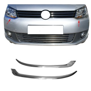 Entourage Phare-VOLKSWAGEN-CADDY-2010-2015-INOX CHROME 2 PIECES