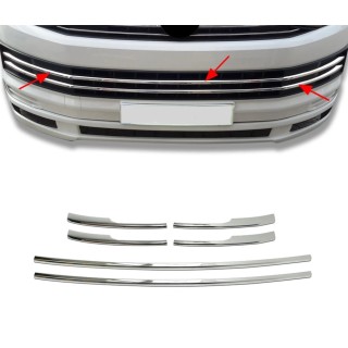 Element grille de calandre-VOLKSWAGEN T6 TRANSPORTER-2015-2019 INOX CHROME 6 PIECES