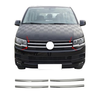 Element grille calandre-VOLKSWAGEN T6-TRENDLINE-2015-2019 INOX CHROME 4 PIECES