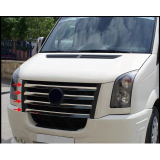 Element grille calandre-VOLKSWAGEN CRAFTER 2006-2012 INOX CHROME 5 PIECES