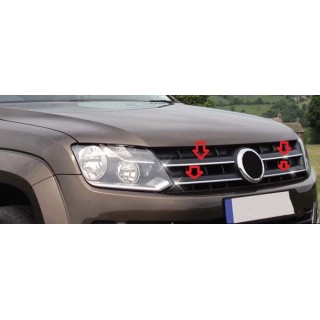 Element grille calandre-VOLKSWAGEN-AMAROK-2010-2016-INOX CHROME 4 PIECES