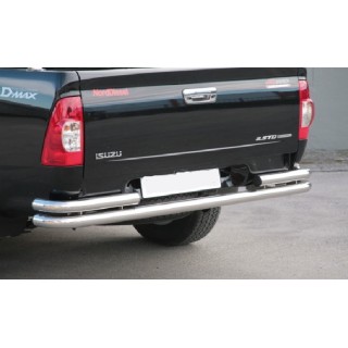 PROTECTION ARRIERE ISUZU D MAX 2007-2012 INOX DOUBLE BARRES 63mm