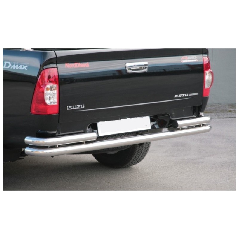 PROTECTION ARRIERE ISUZU D MAX 2007-2012 INOX DOUBLE BARRES 63mm