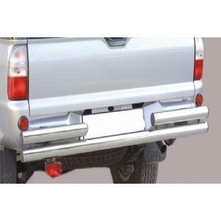 PROTECTION ARRIERE MITSUBISHI L 200 2002-2006 INOX DOUBLE BARRES