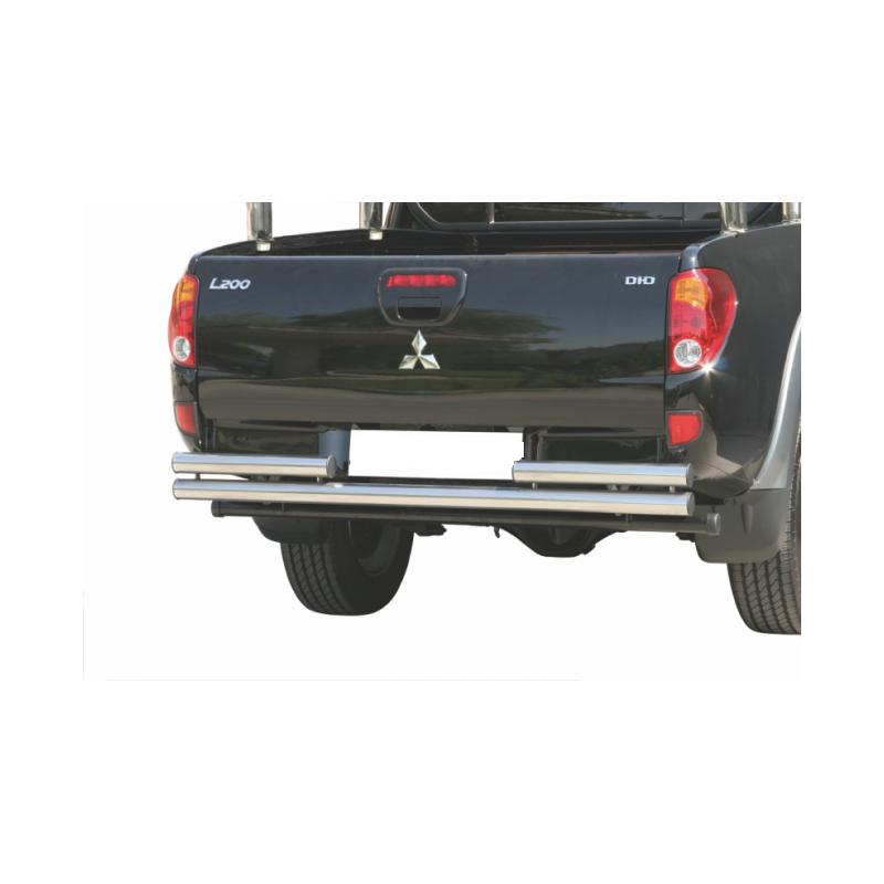 PROTECTION ARRIERE MITSUBISHI L 200 2006-2009 INOX DOUBLE BARRES