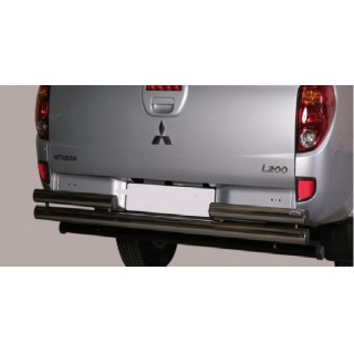 PROTECTION ARRIERE MITSUBISHI L 200 2010-2015 INOX DOUBLE BARRES