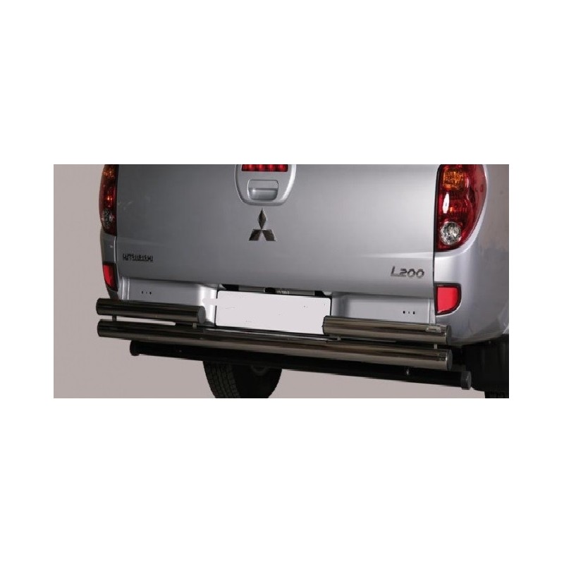 PROTECTION ARRIERE MITSUBISHI L 200 2010-2015 INOX DOUBLE BARRES