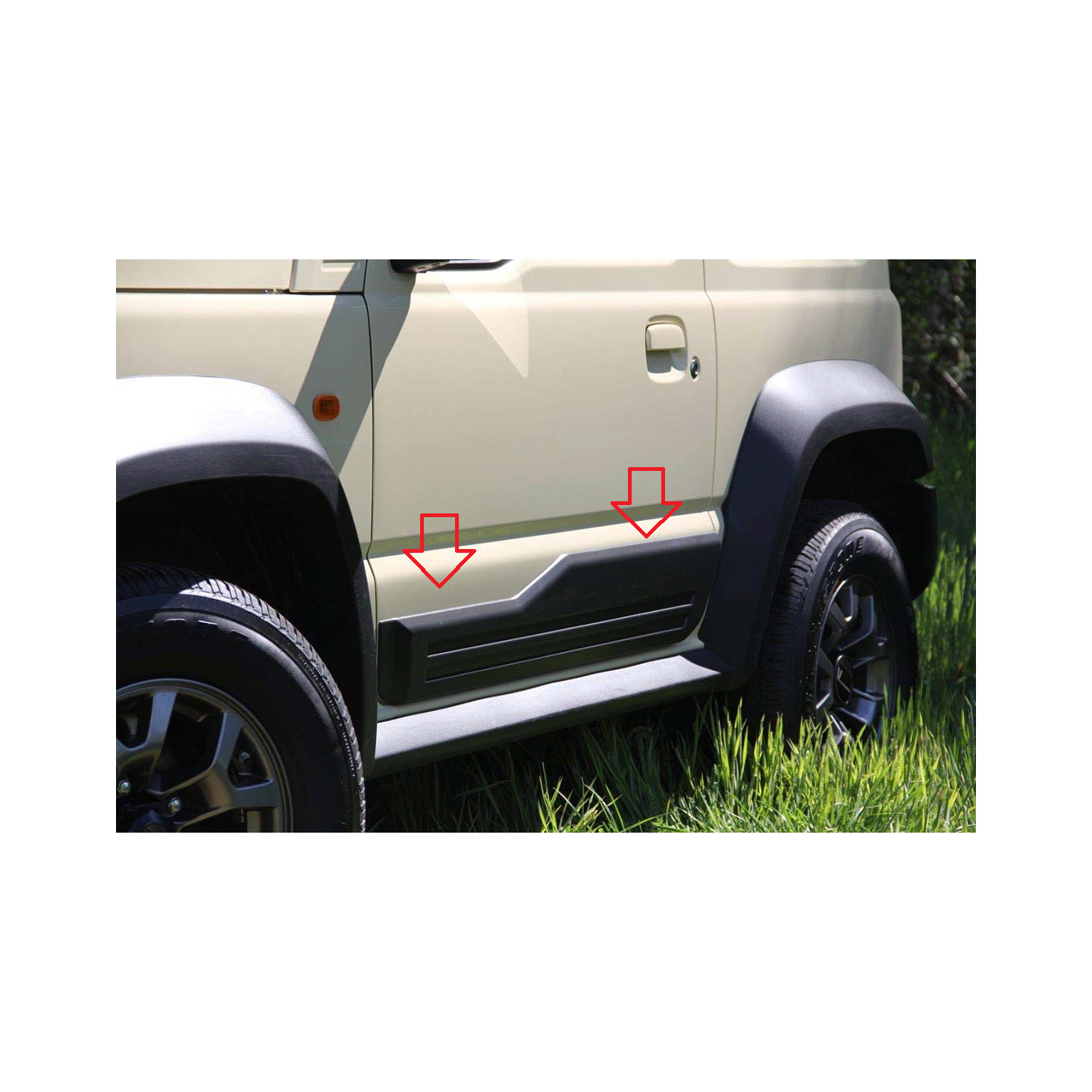 Plaques De Protection Latérales Noires Pour Suzuki Jimny IV (2019+) - Finition Satinée - Adhésif 3M - 2