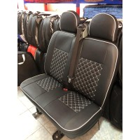 Housses de sièges Mercedes Viano - Gamme Comfortline - Cuir et Tissu noir et gris Housses de sièges Mercedes Viano - Gamme Comfortline - Cuir et Tissu noir et gris