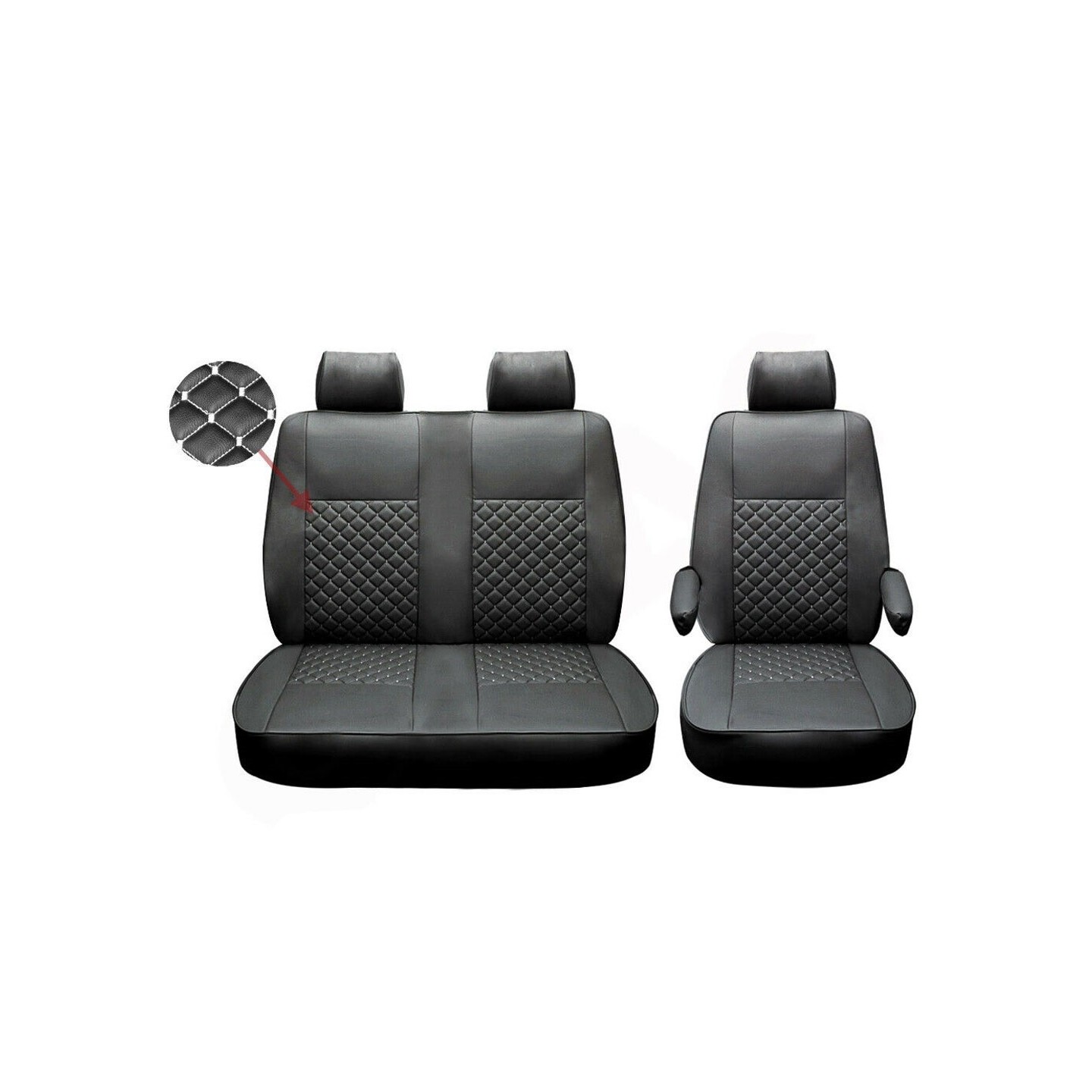 Housses De Siège Auto Pour Ford Transit Custom 2.0 EcoBlue 2010-2025 – Protection Complète, Installation Facile