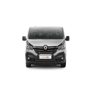 PARE BUFFLE-RENAULT TRAFIC -2019-AUJOURD'HUI-HOMOLOGUE INOX NOIR 70 - 60mm - grille