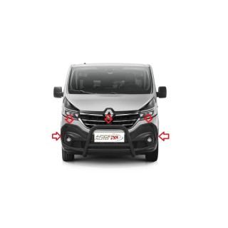 PARE BUFFLE-RENAULT TRAFIC -2019-AUJOURD'HUI-HOMOLOGUE INOX Noir Integral