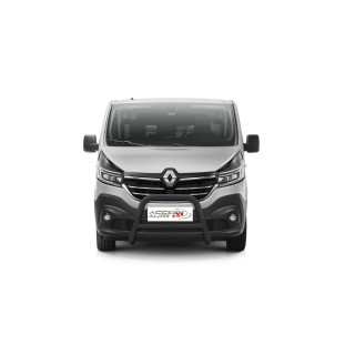 PARE BUFFLE-RENAULT TRAFIC -2019-AUJOURD'HUI-HOMOLOGUE INOX Noir Barre renfort