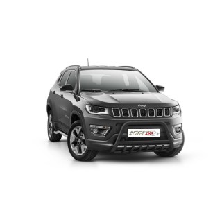 PARE BUFFLE-JEEP COMPASS -2017-AUJOURD'HUI-HOMOLOGUE INOX NOIR- grille