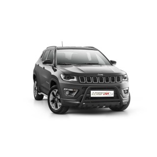 PARE BUFFLE-JEEP COMPASS -2017-AUJOURD'HUI-HOMOLOGUE INOX NOIR- Plaque