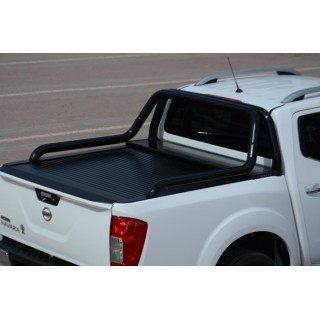 ROLL BAR-NISSAN-NAVARA-D40-2005-2015-DOUBLE BARRES INOX NOIR 76mm