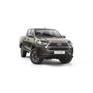 PARE BUFFLE-TOYOTA-HI-LUX-2021-AUJOURD'HUI-HOMOLOGUE INOX NOIR- PROTECTION BASSE - GRILLE