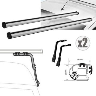 Barres de Toit-VOLKSWAGEN-T4-LONG-1990-2003-Toit Haut H2 (ALU-2-BARRES)-