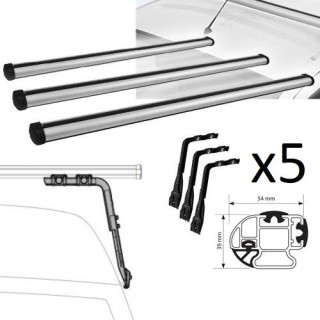 Barres de Toit-LAND-ROVER-DEFENDER-5-PORTES-1990-2010-(ALU-5 Barres)-