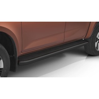 Marche pieds-ISUZU-D-MAX-DOUBLE CABINE-2021-AUJOURD'HUI Inox NOIR PLAT PR