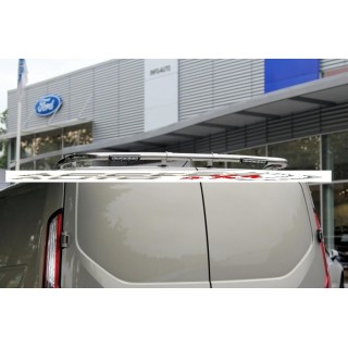 RAMPE DE TOIT FORD TRANSIT CUSTOM 2018 2023 INOX TUBULAIRE LEDS INTEGRES ARRIERE