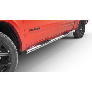 marche pieds-DODGE RAM 1500-2019-AUJOURD'HUI-INOX Tubulaire 76mm Chrome