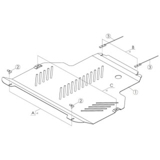 PROTEGE CARTER FORD-CONNECT 2018-2021 MOTEUR BV ALUMINIUM 5mm