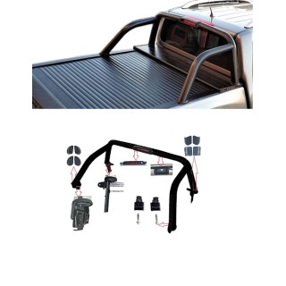 ROLL BAR FORD RANGER 2012-AUJOURD'HUI DOUBLE BARRES ORIGINAL INOX NOIR 76mm