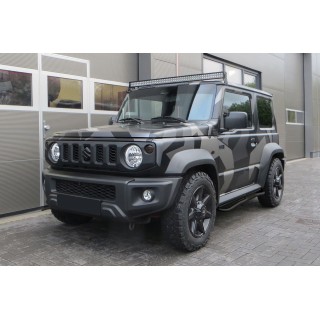 Marche Pieds SUZUKI JIMNY 2018 AUJOURD'HUI ALUMINIUM TUBULAIRE PLAT NOIR