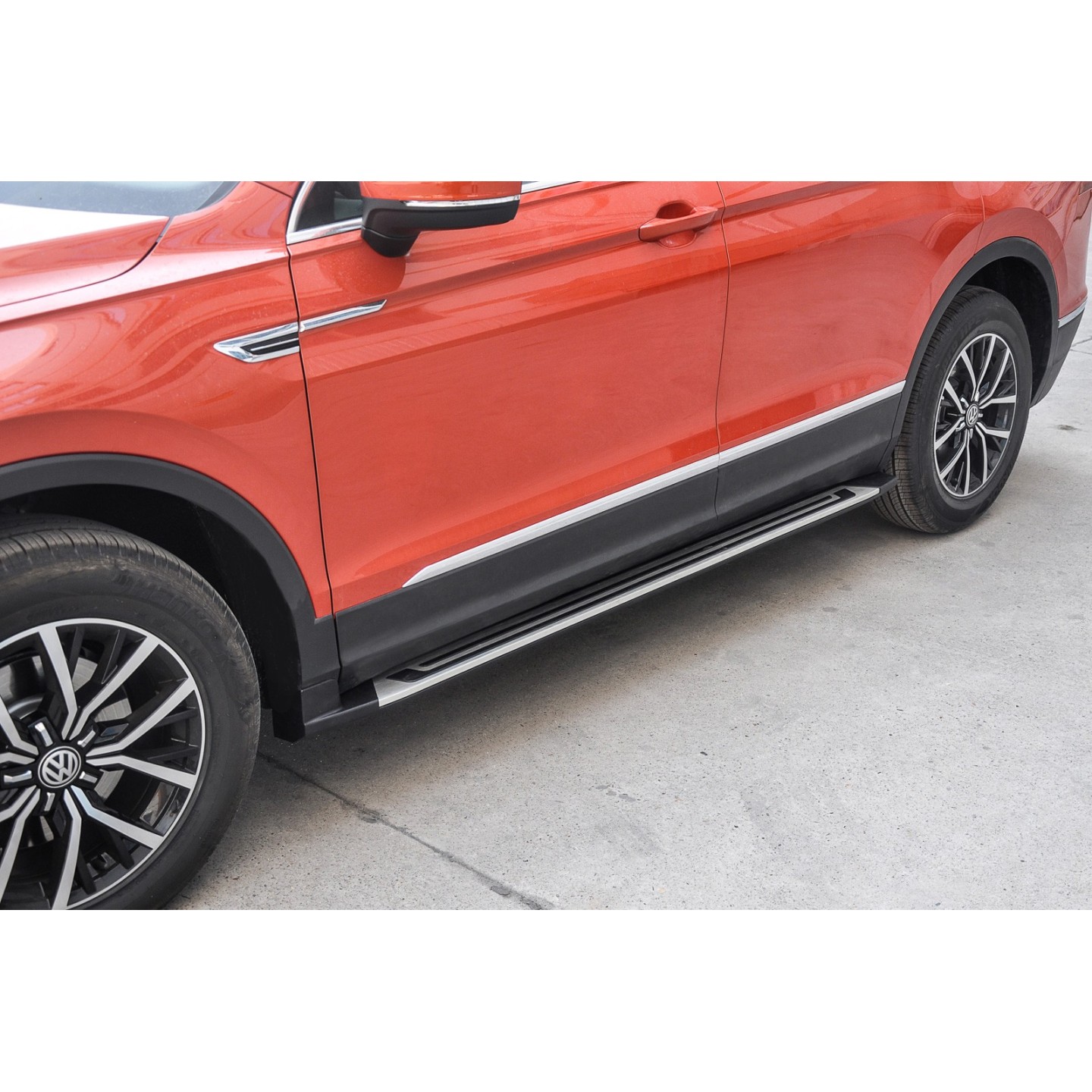 Marchepieds Basic Noir Aluminium Pour Volkswagen Tiguan 2017-2024 - 2 Pièces Avec ABE