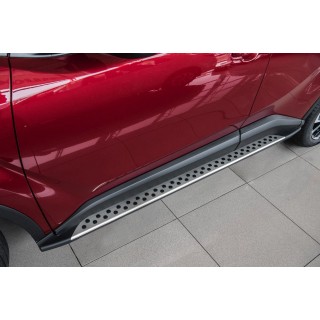 MARCHE PIEDS TOYOTA C-HR 2016-AUJOURD'HUI Aluminium Plat DESIGN2