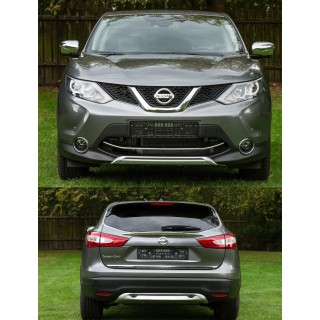 Protection Pare Choc-NISSAN QASHQAI 2014-2017 AVANT ARRIERE SET GRIS