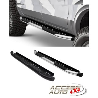 marche pieds FIAT FULLBACK DOUBLE CABINE 2016-AUJOURD'HUI Inox CHROME 76mm Off Road Series