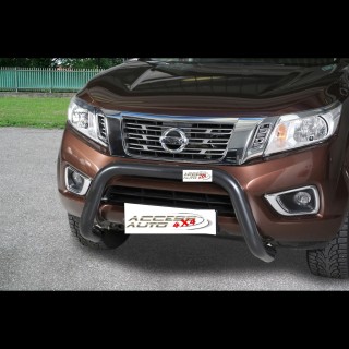 PARE BUFFLE-NISSAN-NAVARA-300-2016-AUJOURD'HUI HOMOLOGUE INOX NOIR 76mm