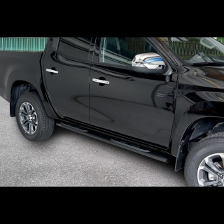 marche pieds MITSUBISHI L200 CLUB CABINE 2015-AUJOURD'HUI INOX NOIR OVALE