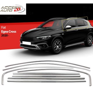 Entourage Baguette Fenetre FIAT TIPO CROSS 2020-AUJOURD'HUI INOX CHROME Set Complet 8 PIECES