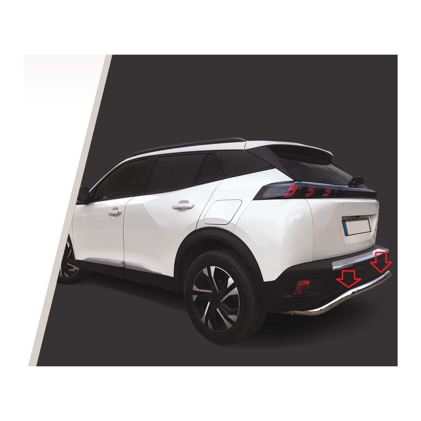 Protezione Paraurti Posteriore In Acciaio Inox Per Peugeot 2008 (2020-2023): Antigraffio E Antiurto, Facile Installazione
