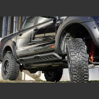 MARCHE PIEDS FORD RANGER DOUBLE CABINE 2015-AUJOURD'HUI Aluminium Plat ROCKSLIDER