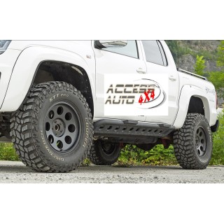 MARCHE PIEDS VOLKSWAGEN AMAROK 2010-AUJOURD'HUI DOUBLE CABINE Aluminium Plat ROCKSLIDER