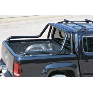 ROLL BAR-VOLKSWAGEN-AMAROK-2010-AUJOURD'HUI-DOUBLE BARRES INOX NOIR 70mm